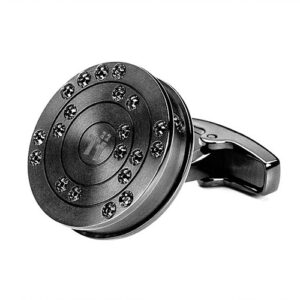 Hotitle  Men cuff link  Ti22 – Black set A (black crystals)