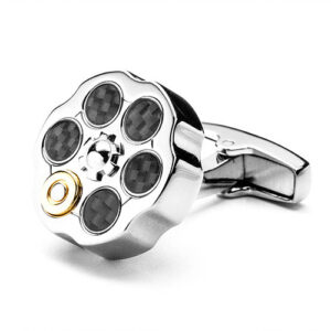 HO Men cuff link  "Roulette – Titanium silver"