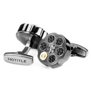 HO Men cuff link  "Roulette – Metallic grey"
