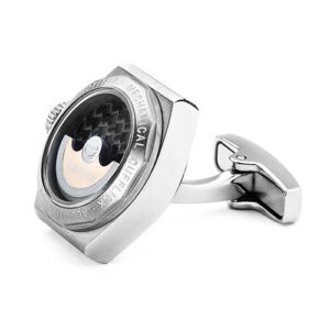 Hotitle cuff link Eternity – Titanium set B brown ceramic ring