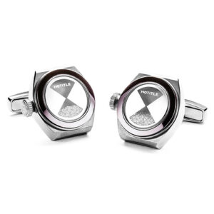 Hotitle cuff link Eternity – Titanium set B brown ceramic ring