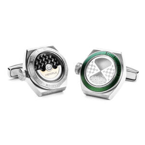 Hotitle cuff link  Eternity – Titanium Set A Green Aluminium ring
