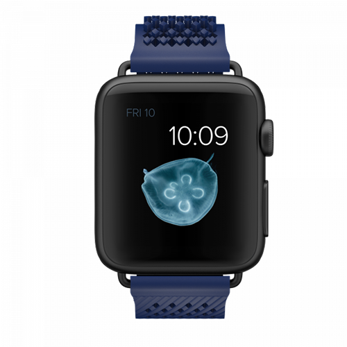 NOOMOON Apple Strap Blue – Black Link" - 38 MM, Blue