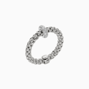 Fope Flex'it ring with diamonds PRIMA - White Gold, Medium