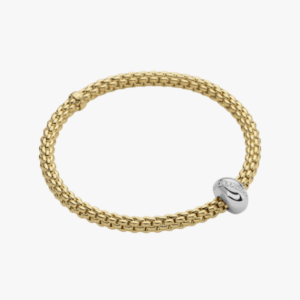 Fope Flex'it bracelet with diamonds SOLO - Yellow Gold, Small