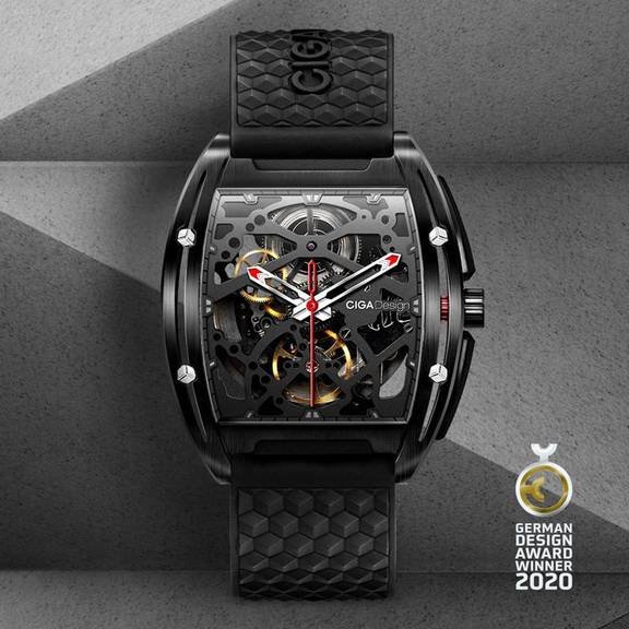 (product) Ciga Design Z-Series Titanium Automatic Mechanical Skeleton Wristwatch