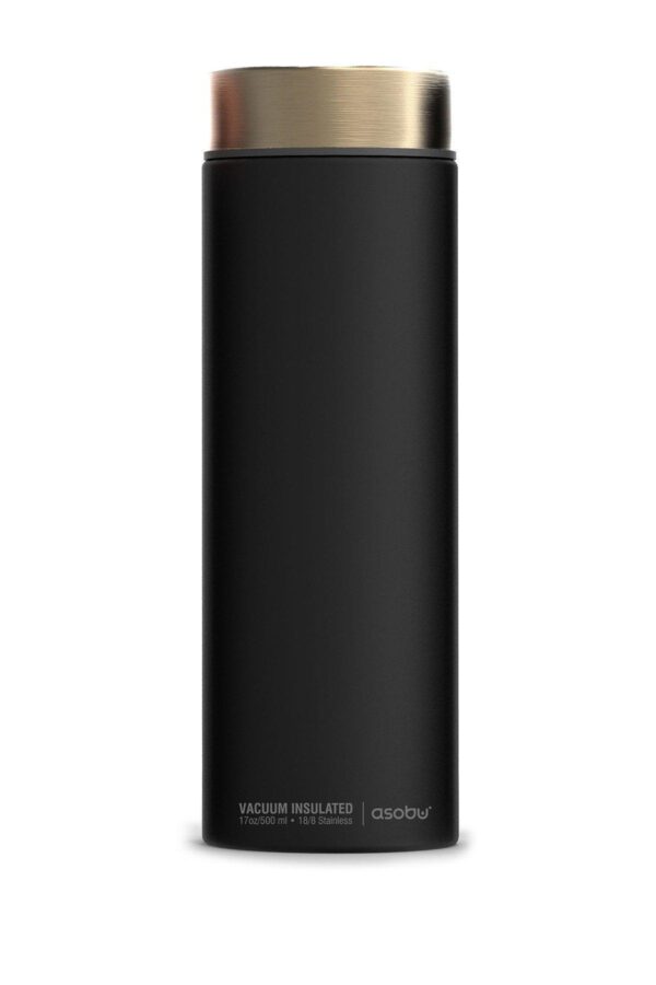 ASB-LB17-GOLD_1.jpg Asobu - La Baton Vacuum Bottle Travel Stainless Steel Water Tumbler - Black Gold