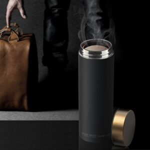 Asobu - La Baton Vacuum Bottle Travel Stainless Steel Water Tumbler - Black Gold