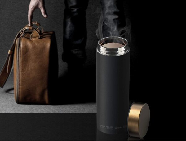 Asobu - La Baton Vacuum Bottle Travel Stainless Steel Water Tumbler - Black Gold