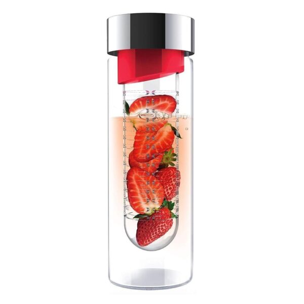 ASB-SWG11-RED-SILVER_1.jpg Asobu - Flavor It Glass Water Bottle With Fruit Infuser 600 ml - Red