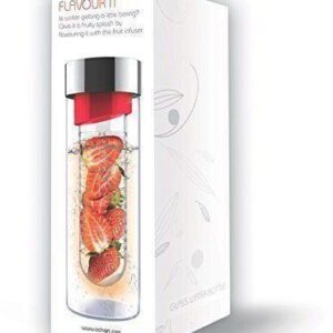 Asobu - Flavor It Glass Water Bottle With Fruit Infuser 600 ml - Red