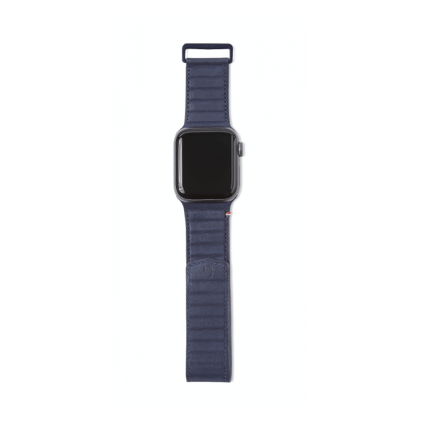 DCD-D9AWS40TS1NY_1.png Decoded - 42-44mm Leather Magnetic Traction Strap for Apple Watch Series 5, 4, 3, 2, and 1 - Blue