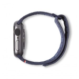Decoded - 42-44mm Leather Magnetic Traction Strap for Apple Watch Series 5, 4, 3, 2, and 1 - Blue