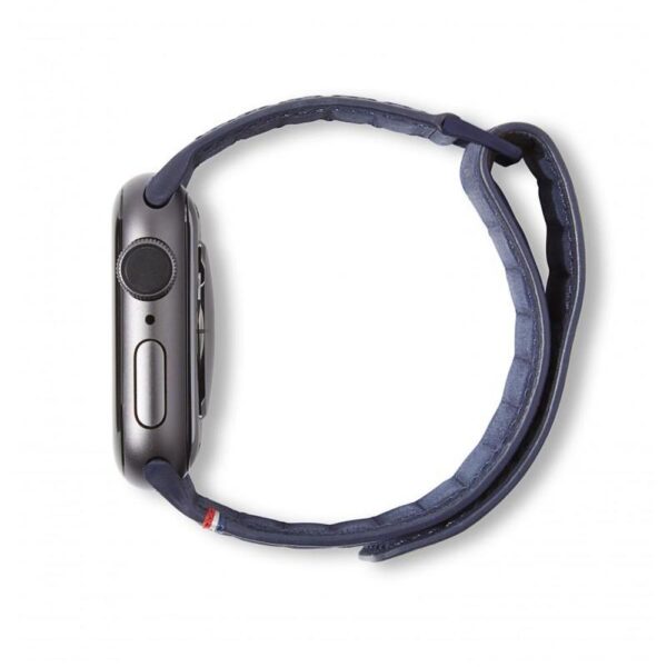 Decoded - 42-44mm Leather Magnetic Traction Strap for Apple Watch Series 5, 4, 3, 2, and 1 - Blue