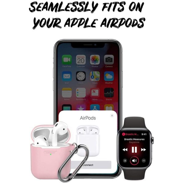 KeyBudz - PodSkinz Keychain 2G - AirPods Case with Carabiner - Blush Pink