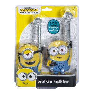 KIDdesigns Minions FRS Walkie Talkies with Lights & Sounds Kid Friendly Easy to Use, Powerful 500ft range Toys for Kids, Adults, Family, 2-Way Radio Clear Sound, Battery Included