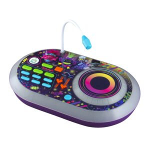 KIDdesigns Trolls 2 World Tour DJ Trollex  Party Mixer - Toys for Kids Portable Mixer w/ TurnTable, Built in Music LED Flashing Lights & Microphone, Volume and Tempo Slider, Connects MP3 Player Audio