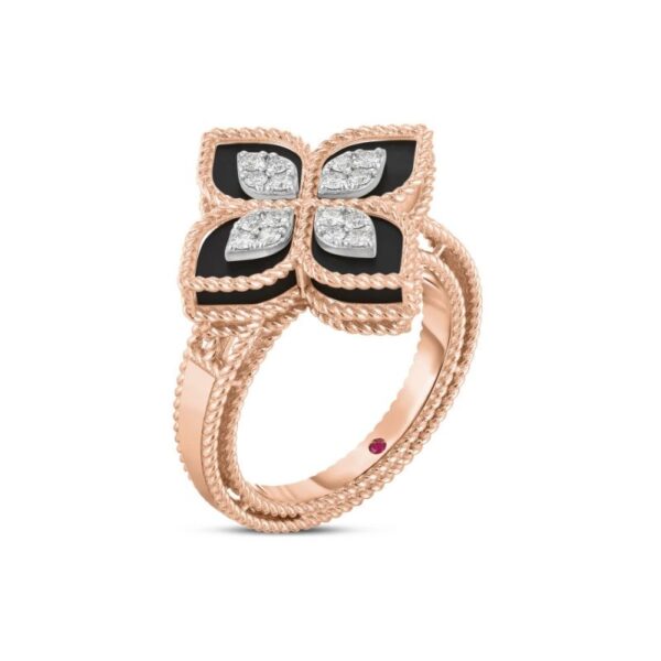 Roberto Coin Ring | Black Jade | Princess Flower