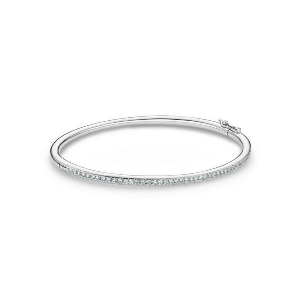 De Beers Wedding day jewellery Db Classic bangle in white gold