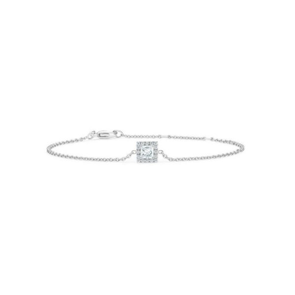 De Beers Wedding day jewellery Aura princess-cut diamond bracelet 18 cm