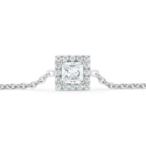De Beers Wedding day jewellery Aura princess-cut diamond bracelet 18 cm