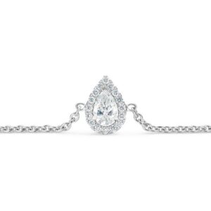 De Beers Wedding day jewellery Aura pear-shaped diamond bracelet in white gold 18 cm