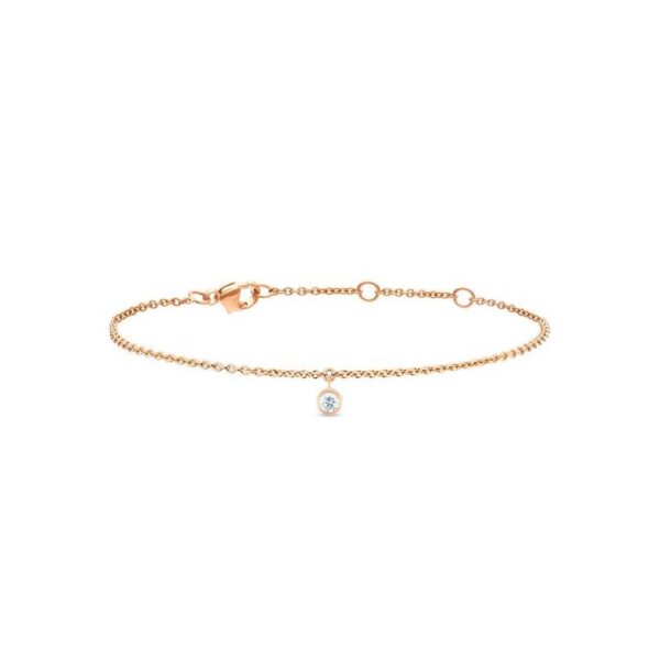 De Beers Wedding day jewellery Clea one Diamond in gold -18 cm bracelet