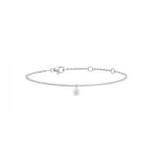 De Beers Wedding day jewellery Clea one diamond bracelet in white gold 18 cm