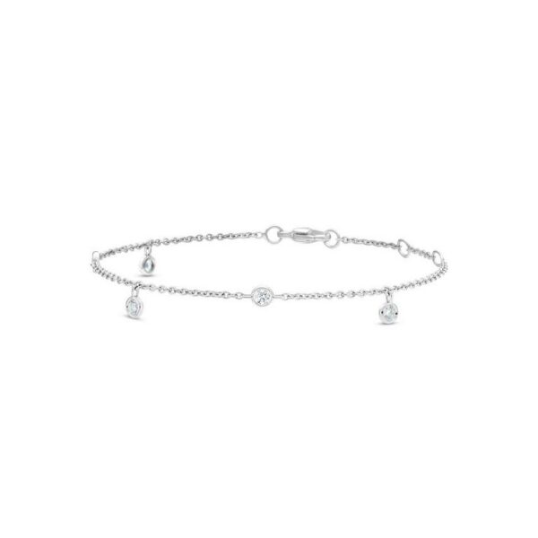 De Beers Wedding day jewellery Clea five diamond bracelet in white gold 18 cm