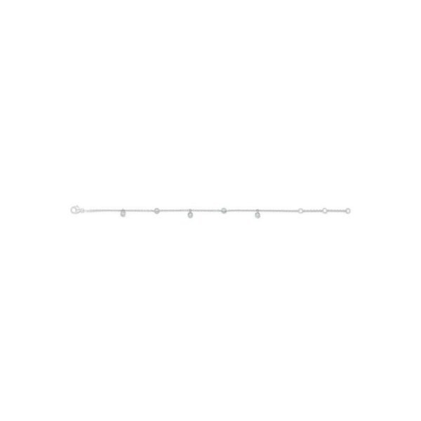 De Beers Wedding day jewellery Clea five diamond bracelet in white gold 18 cm