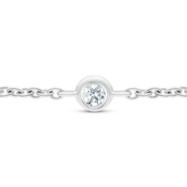De Beers Wedding day jewellery Clea five diamond bracelet in white gold 18 cm