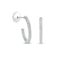 De Beers Wedding day jewellery DB Classic hoop earrings in white gold