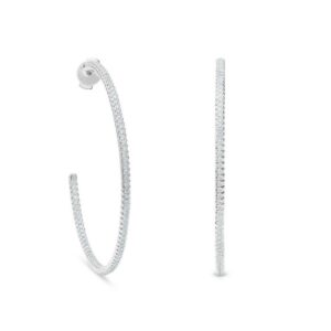 De Beers Wedding day jewellery DB Classic hoop earrings in white gold