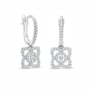 De Beers Wedding day jewellery Enchanted Lotus sleepers in white gold