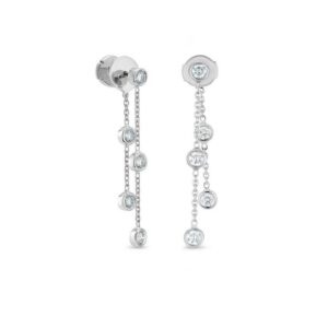 De Beers Wedding day jewellery Clea five diamond earrings in white gold
