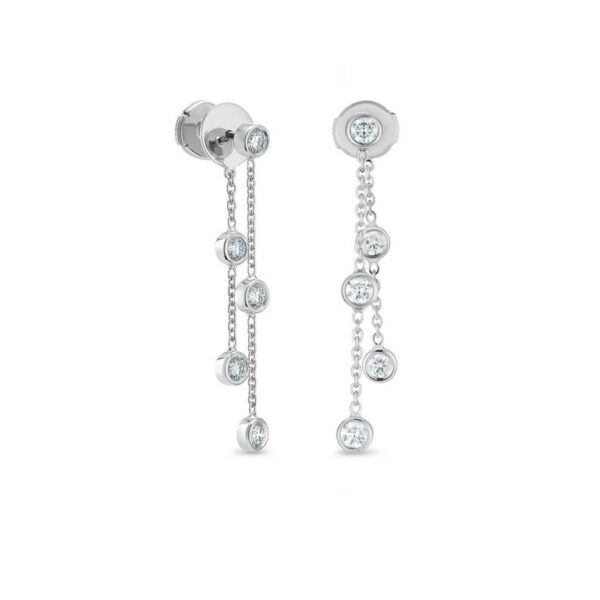De Beers Wedding day jewellery Clea five diamond earrings in white gold