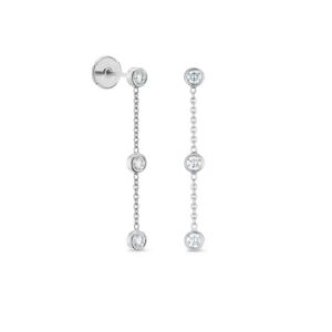 De Beers Wedding day jewellery Clea five diamond earrings in white gold