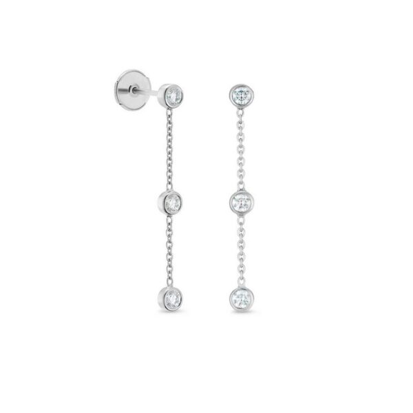 De Beers Wedding day jewellery Clea five diamond earrings in white gold