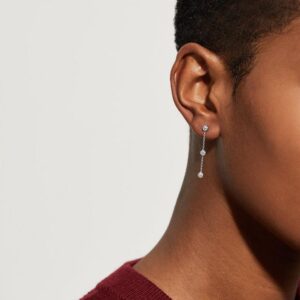 De Beers Wedding day jewellery Clea five diamond earrings in white gold