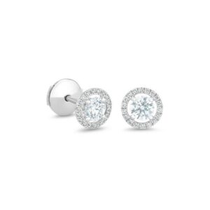 De Beers Wedding day jewellery Aura round brilliant diamond studs
