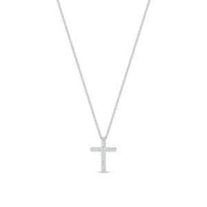 De Beers Wedding day jewellery DB Classic cross pendant in white gold