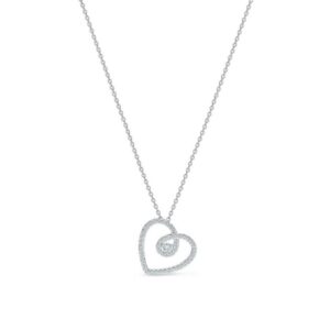 De Beers Wedding day jewellery DB Classic heart pendant in white gold