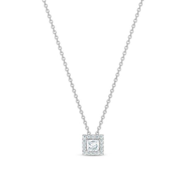 De Beers Wedding day jewellery Aura princess-cut diamond pendant 45 cm