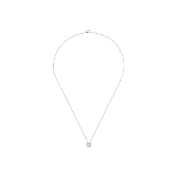 De Beers Wedding day jewellery Aura princess-cut diamond pendant 45 cm