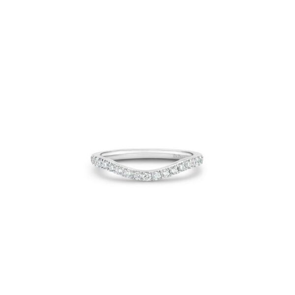 De Beers Wedding bands DB Classic half eternity shaped band in platinum