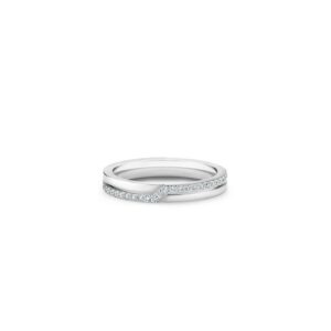 De Beers Wedding bands The Promise half pavé band in white gold