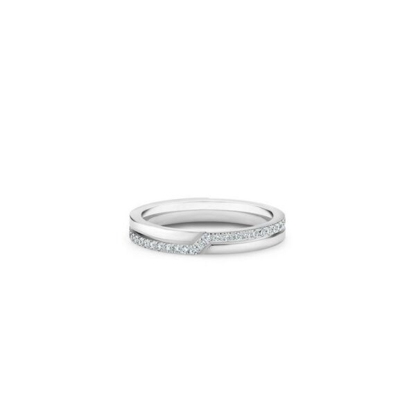 De Beers Wedding bands The Promise half pavé band in white gold