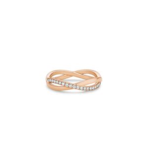 De Beers Eternity Bands Infinity half pavé band in rose gold