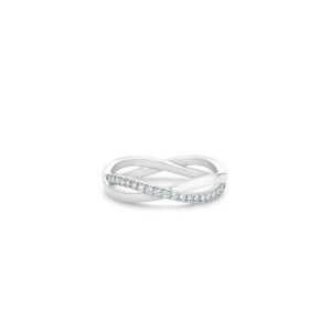 De Beers Eternity Bands Infinity half pavé band in white gold