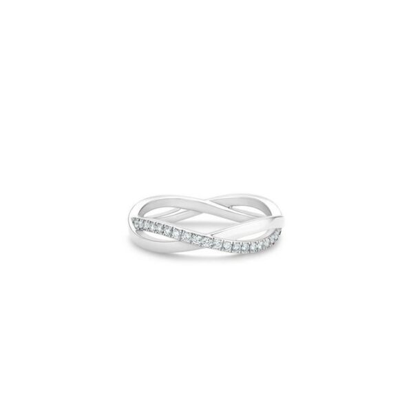De Beers Eternity Bands Infinity half pavé band in white gold